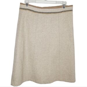 Gap Vintage Cream Wool Blend A Line Skirt Size 8 Western Aztec Trim Yellowstone